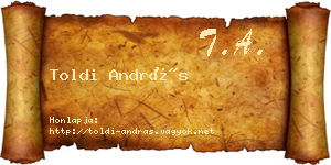 Toldi András névjegykártya